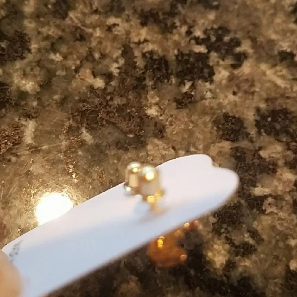 Kids Earrings 14k gold plated Dog Puppy CZ Girls.